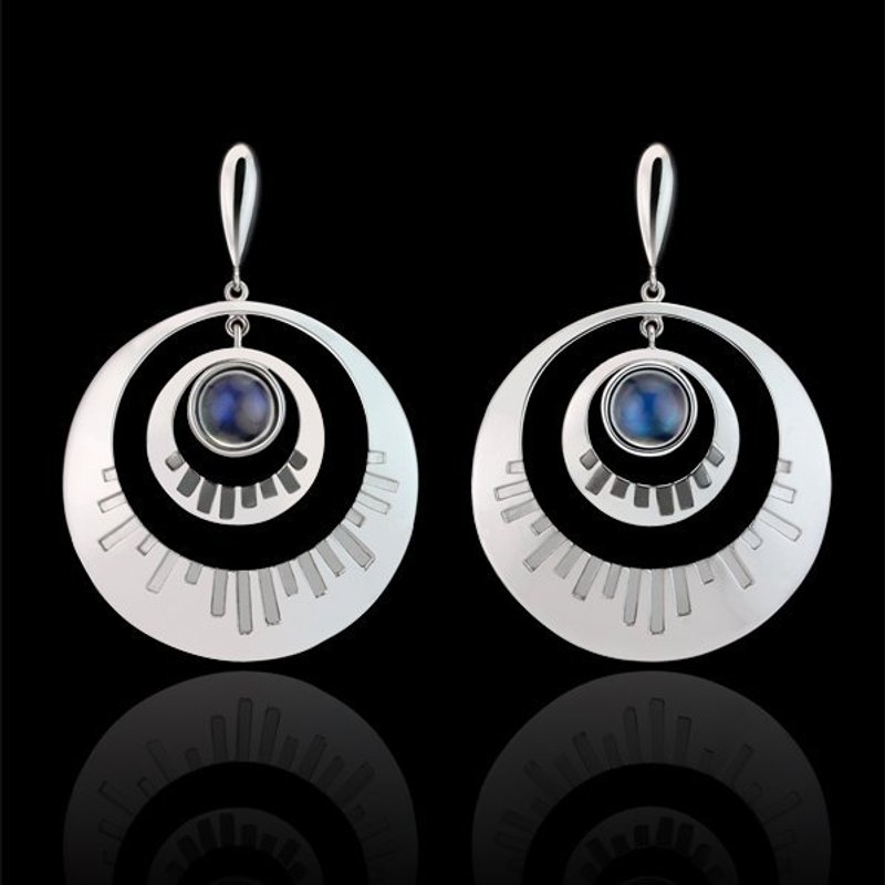 “永恒的美梦是我最真挚的爱礼”，耳环作品 - 耳环/耳夹 - 宝石 灰色