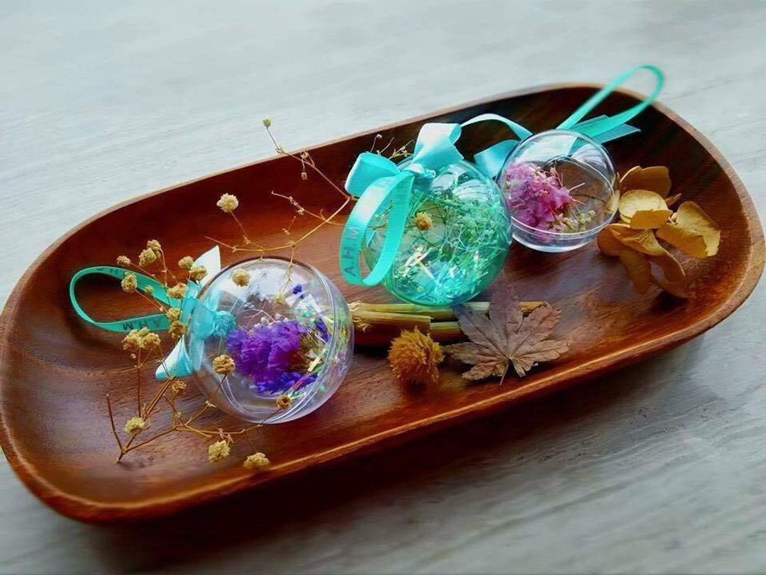 AHM HANDMADE干花璀璨泡沫水晶球 组合 三个 - 木工/竹艺/纸艺 - 纸 