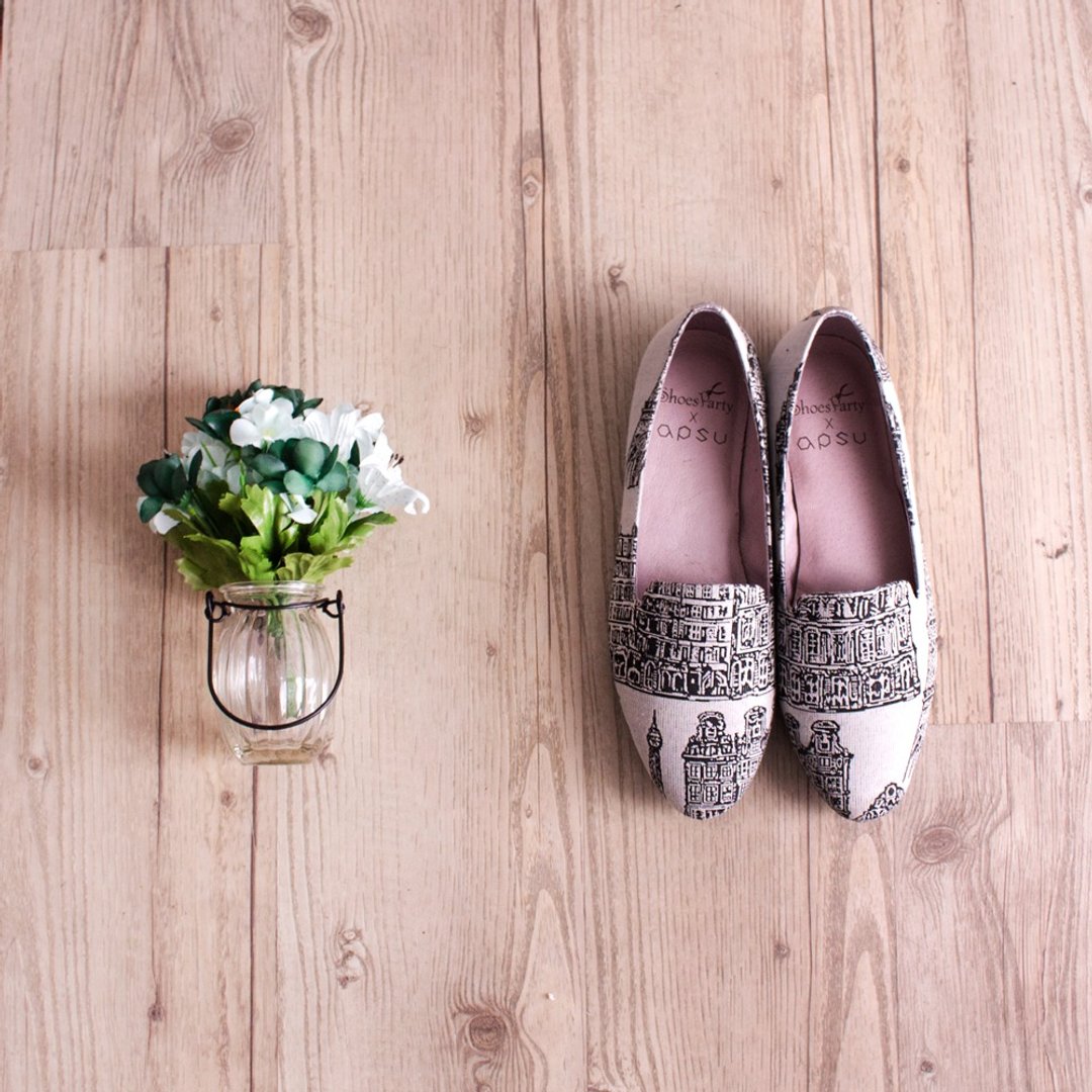 ----------Shoes Party----------艾菲尔铁塔英伦欧贝拉    /女鞋/手工订制/日本布料 - 芭蕾鞋/娃娃鞋 - 其他材质 多色