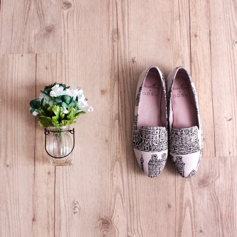 ----------Shoes Party----------艾菲尔铁塔英伦欧贝拉    /女鞋/手工订制/日本布料 - 芭蕾鞋/娃娃鞋 - 其他材质 多色