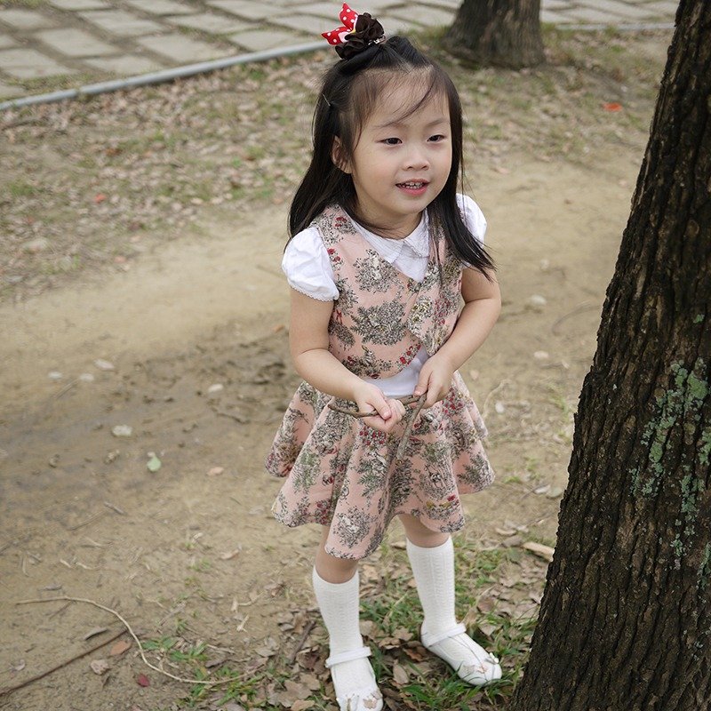 童款兔子苹果树粉红背心&圆裙 - 其他 - 棉．麻 粉红色