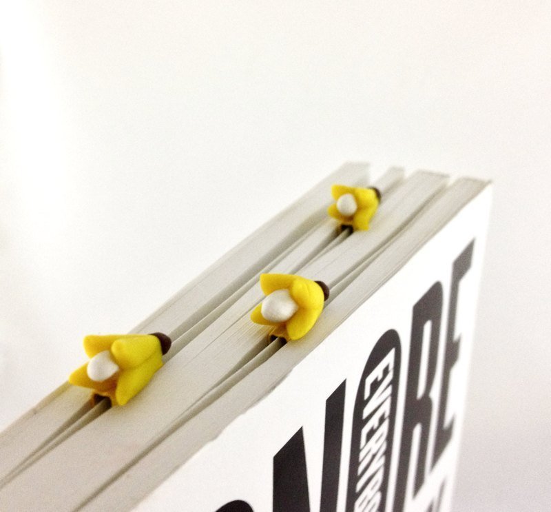 香蕉书签MEMO夹（3个一组） - 贴纸 - 其他金属 黄色