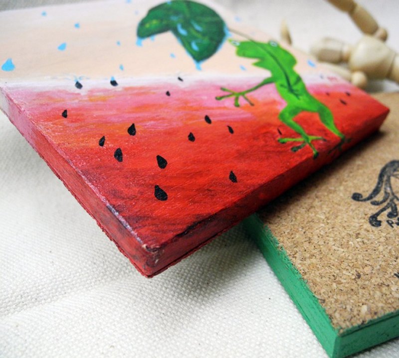 PuChi/手绘/木器杯垫/定制化服务 - 杯垫 - 木头 多色