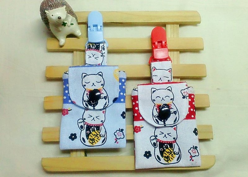 平平安安~平安符袋 (福袋) 招财猫 - 围嘴/口水巾 - 棉．麻 