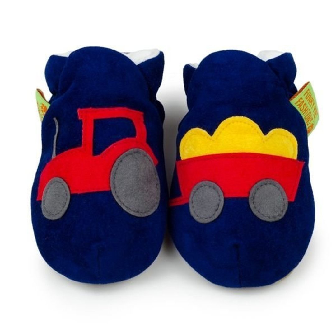 ★定制化★【英国手工鞋FunkyFeet Fashions】蓝色拖曳车学步鞋0-24M(NT$1750)/ 2-7Y(NT$1950) - 童装鞋 - 其他材质 蓝色
