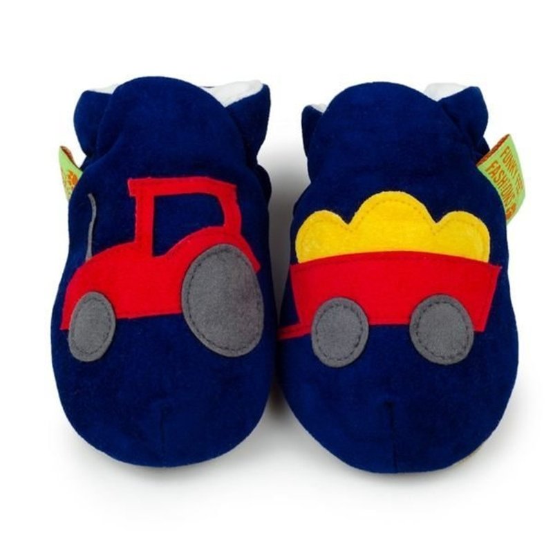 ★定制化★【英国手工鞋FunkyFeet Fashions】蓝色拖曳车学步鞋0-24M(NT$1750)/ 2-7Y(NT$1950) - 童装鞋 - 其他材质 蓝色