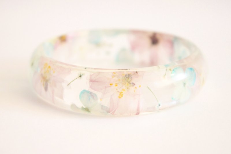 押花 樱花手镯/Sakura Bracelet - 手链/手环 - 植物．花 白色