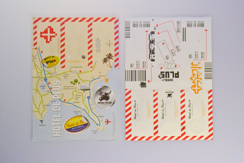 旅店行李吊牌| 合在一起是恒春半岛设计地图 - 行李吊牌 - 防水材质 红色