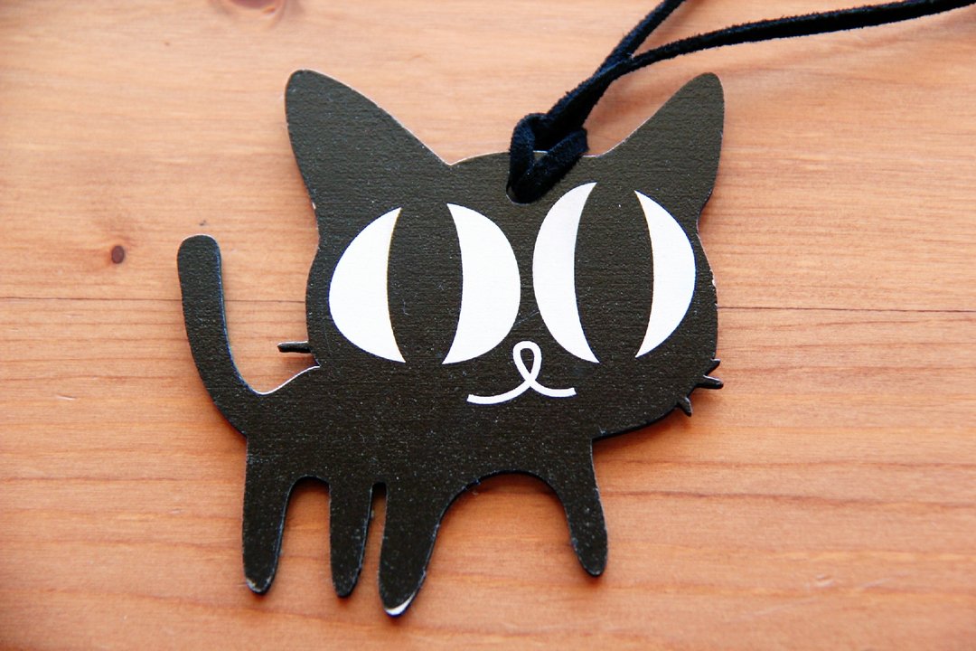 Adorable♥♥♥木制手作长项链→黑猫 - 长链 - 木头 黑色