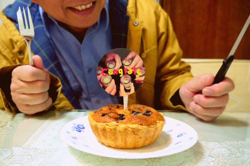 Cheers 干杯呼搭啦 (2枚入) /恭贺祝福 * 防水圆贴纸 - 贴纸 - 防水材质 多色