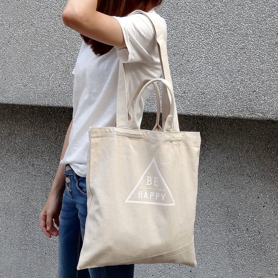 ≡ Little's ≡【BE HAPPY】手提肩背两用帆布包xKHAKI*卡其 - 侧背包/斜挎包 - 其他材质 卡其色
