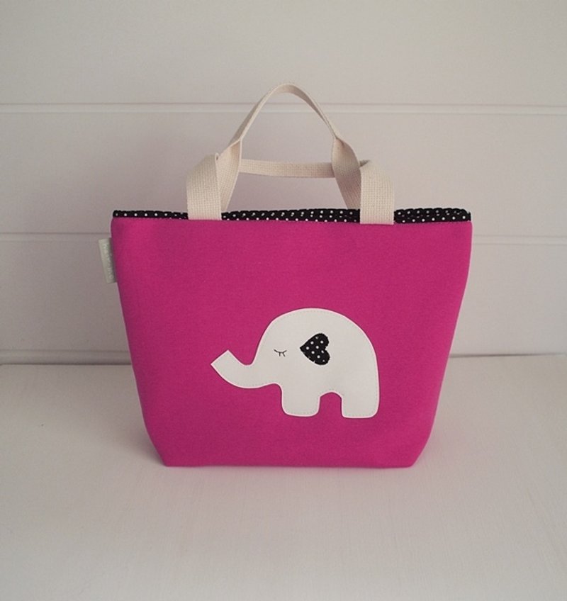 hairmo。爱心象外出手提袋/便当袋-桃红 - 手提包/手提袋 - 其他材质 紫色