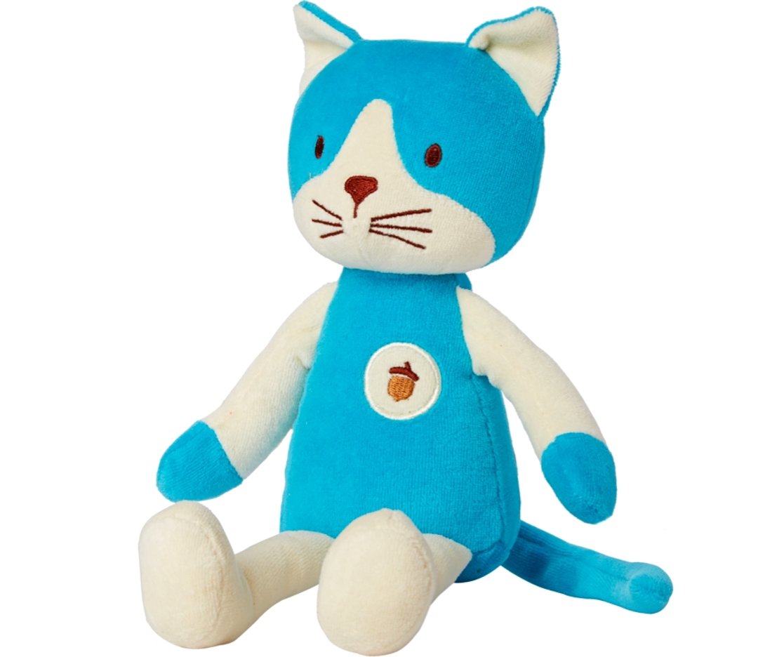 美国MyNatural Plush Animal天然纯棉动物玩偶-蓝色小猫 - 玩具/玩偶 - 棉 蓝色