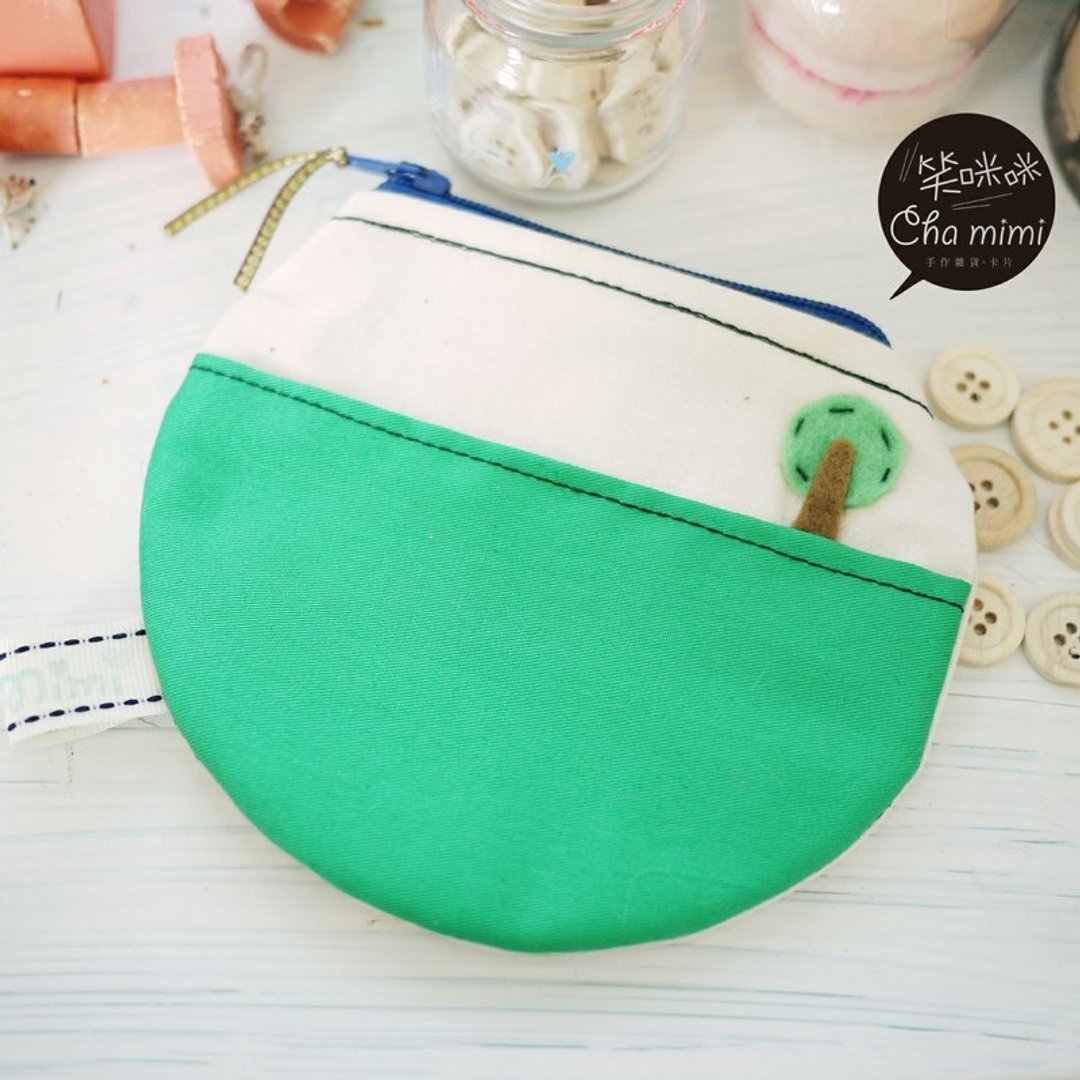 Cha mimi。Go Green圆形缺一角钱包 Round purse! - 零钱包 - 其他材质 绿色