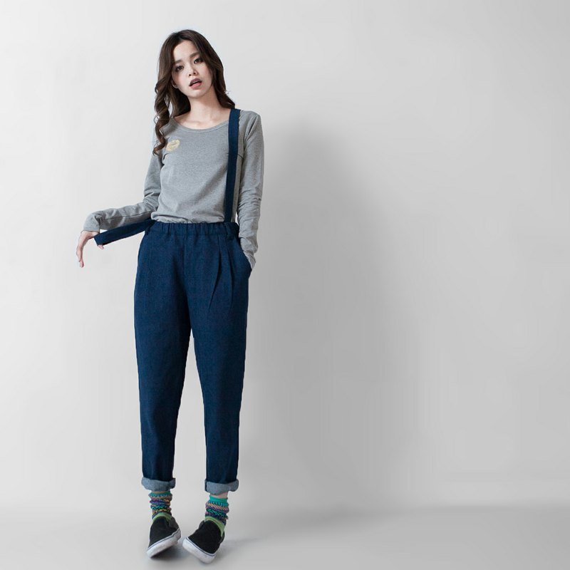 ◆ SUMI PLUS+手作系列经典老爷吊带裤◆3AF140_丹宁蓝 - 背带裤/连体裤 - 其他材质 蓝色