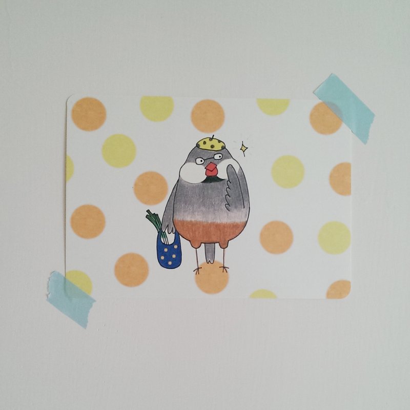 银文鸟买葱明信片 - 卡片/明信片 - 纸 灰色