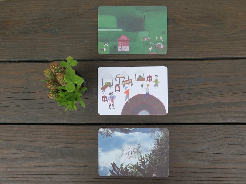 写写字明信片组_活着的城（3入）4-4 - 卡片/明信片 - 纸 绿色