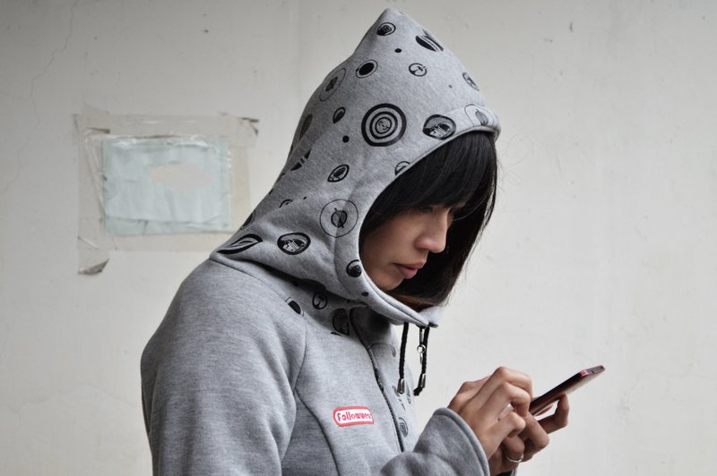 【Followwear】立领刷毛限量连帽外套 灰色  男/女 免运费 - 中性连帽卫衣/T 恤 - 棉．麻 灰色