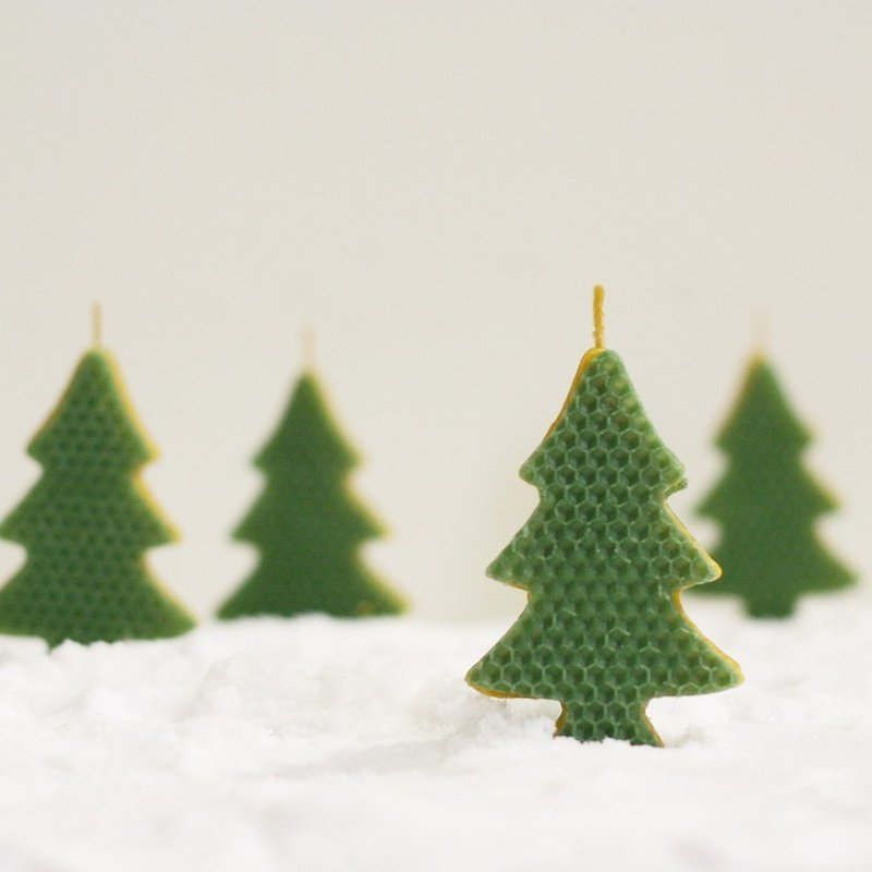 4楼公寓 【手感精油蜂蜡蜡烛．绿绿圣诞树】交换礼物．派对．新年．每份为1棵蜡烛 - 蜡烛/烛台 - 纸 绿色