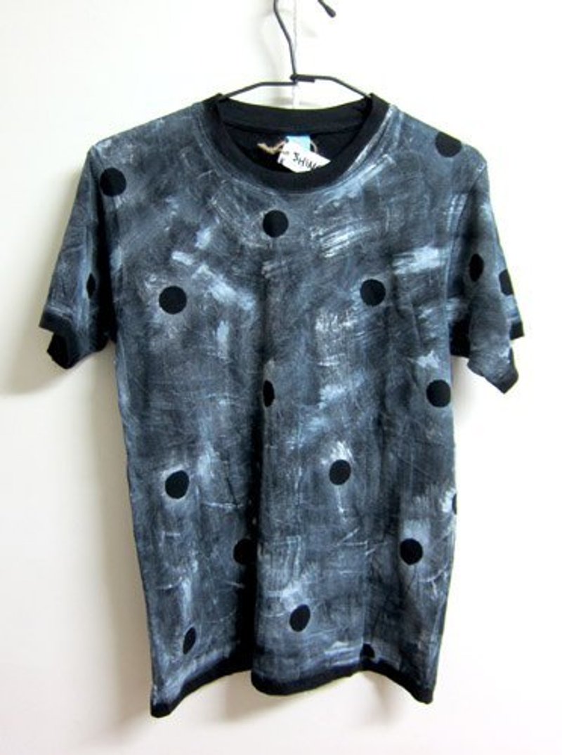 刷吧刷吧点点-手绘T(售完) - 女装 T 恤 - 棉．麻 黑色