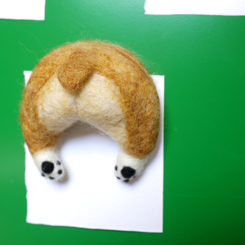 羊毛毡柯基屁屁-大款 - 冰箱贴/磁贴 - 羊毛 