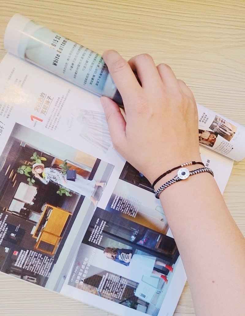 纯银腊绳手链 幸运绳手链 客自化 免费刻字 - 手链/手环 - 其他金属 多色