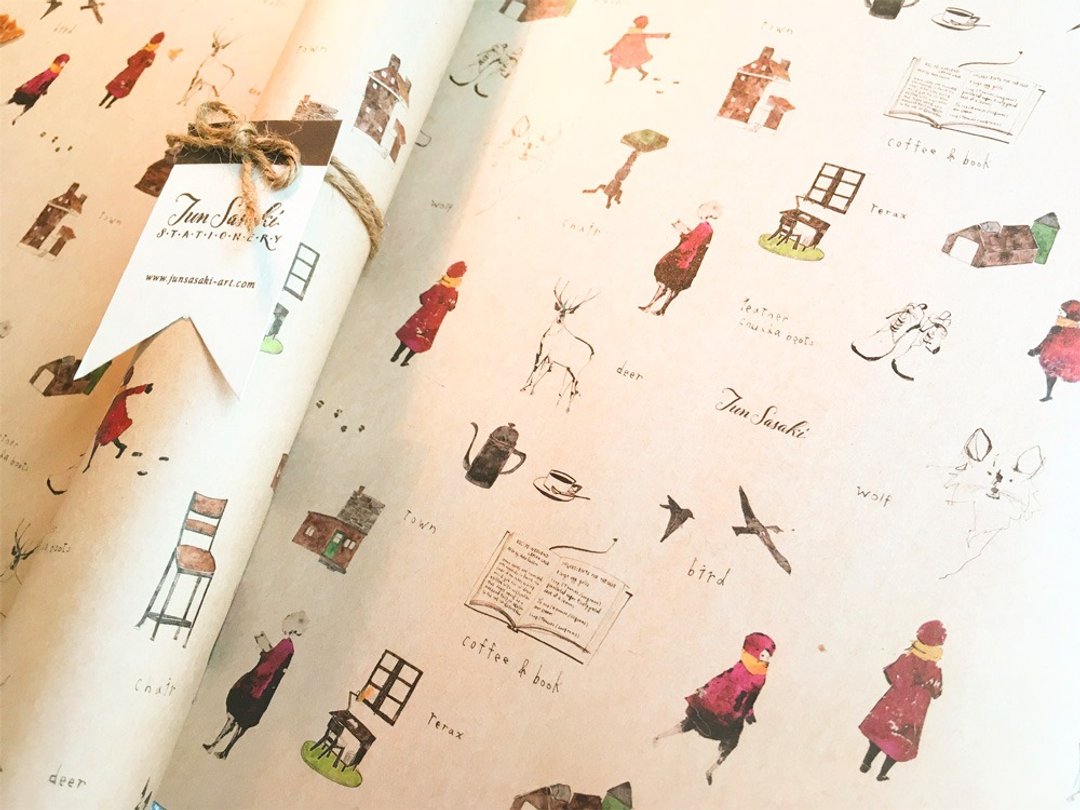 Wrapping paper red girl - 其他 - 纸 咖啡色