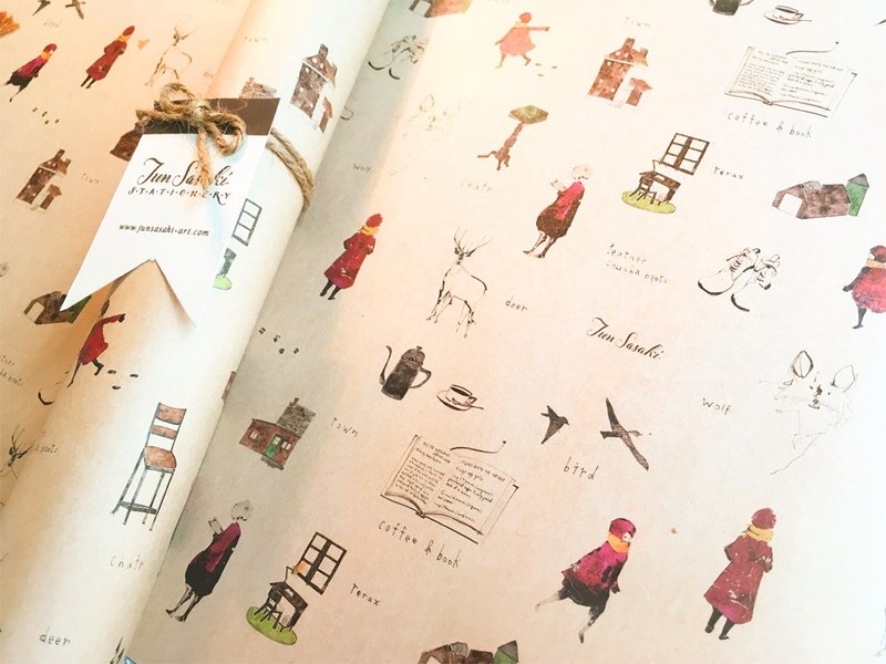 Wrapping paper red girl - 其他 - 纸 咖啡色