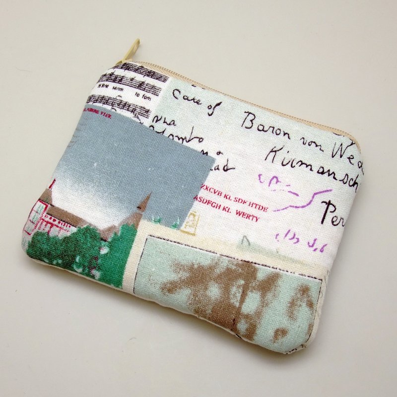 拉链零钱包，卡片包，钥匙包，耳机包，小物包 (报纸d) (ZS-149) - 零钱包 - 其他材质 蓝色