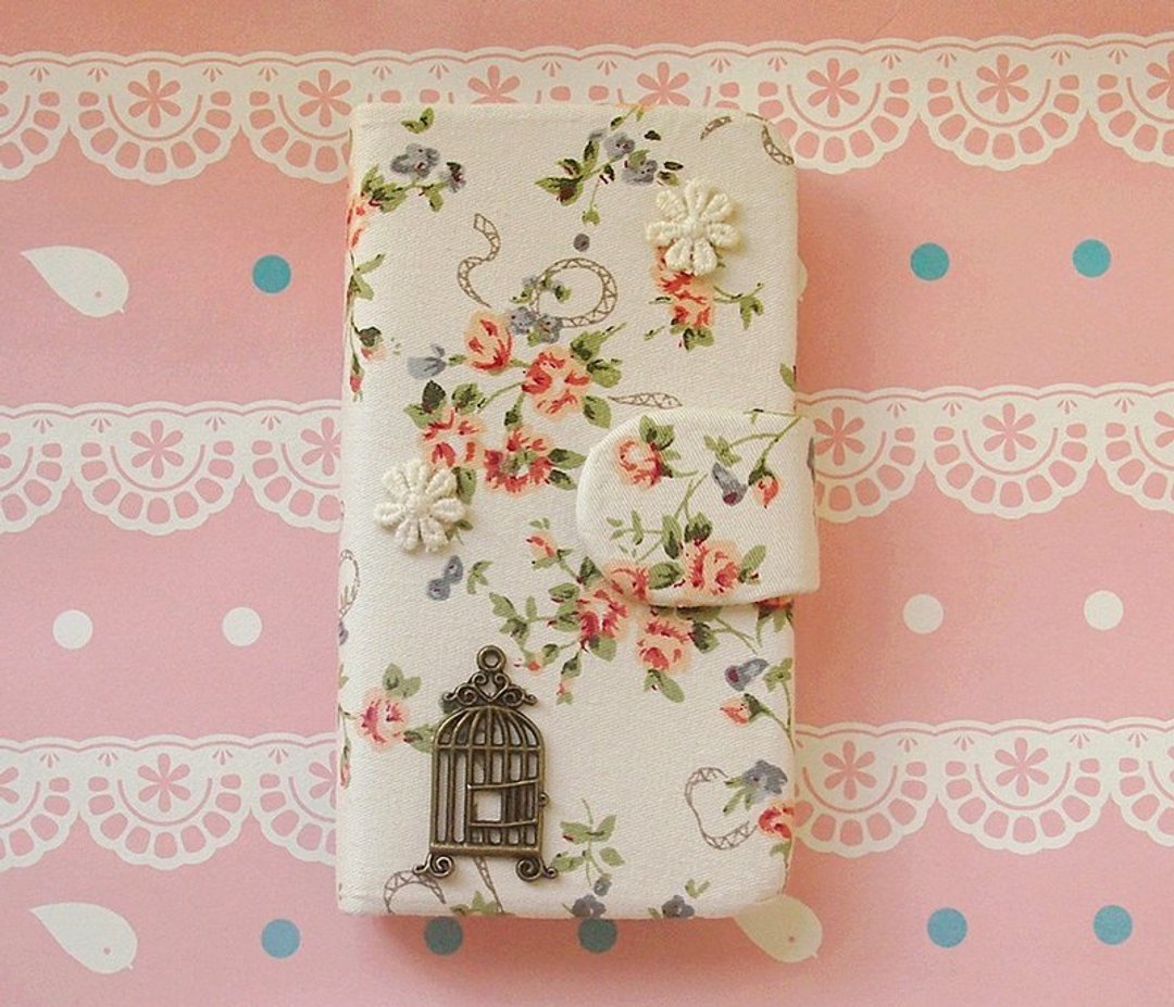 布艺 田园风花丛手机套 保护套 手机壳 苹果 Apple iPhone 6 plus 5s 5 4s 4 HTC One 2 a9 mini M8 M9 M7 M4 - 手机壳/手机套 - 其他材质 橘色