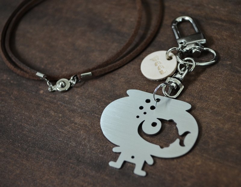 【Peej】小鱼的梦想·不锈钢吊饰 交换礼物 圣诞节 - 钥匙链/钥匙包 - 不锈钢 灰色