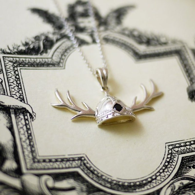 Georgia Tsao //半立体鹿角维京帽纯银项炼 - 项链 - 其他金属 