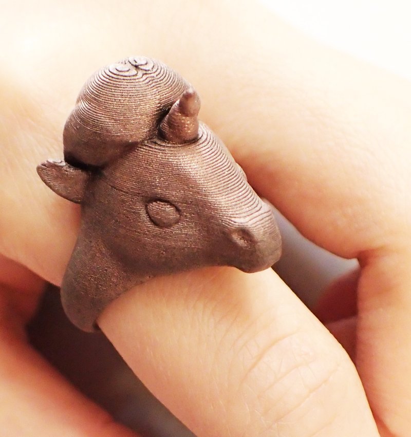 立体打印~红古铜独角马戒指 - 戒指 - 其他金属 红色