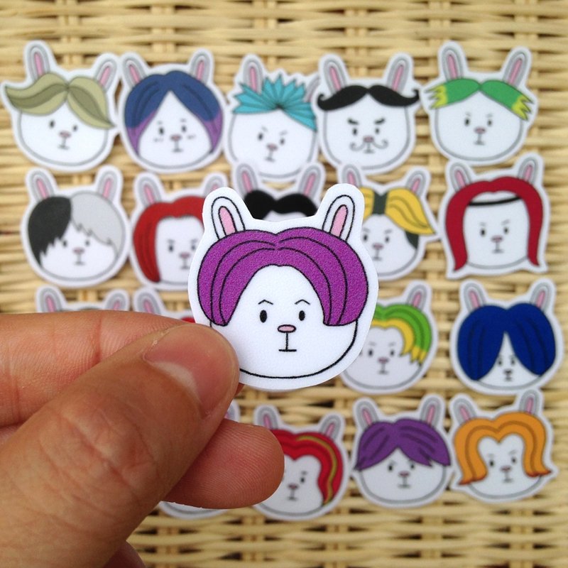 LeeP手绘贴纸-我是中分头 - 贴纸 - 纸 多色