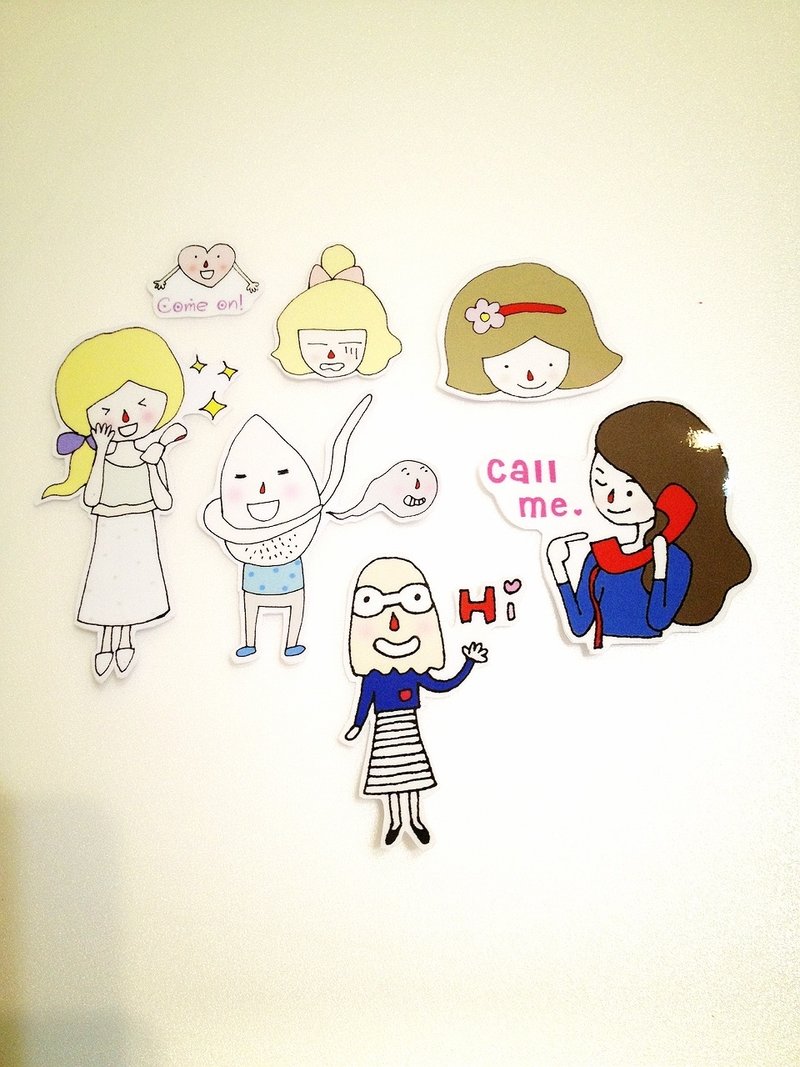 生活系列01 贴纸组 - 贴纸 - 防水材质 黄色