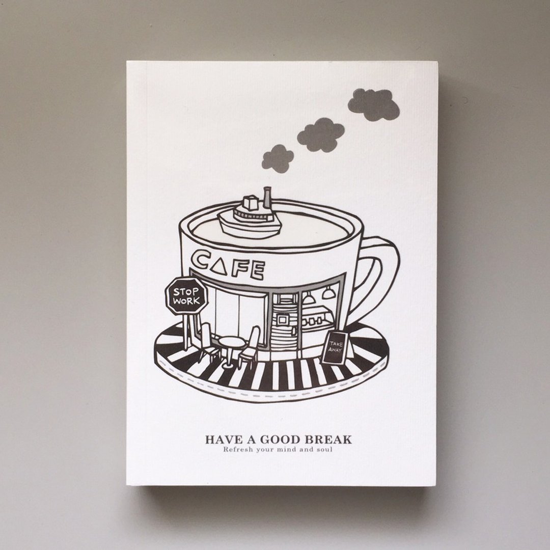 A6空白笔记本 “Have A Good Break。有个好的休息” 记事本 万用册 - 笔记本/手帐 - 纸 黄色