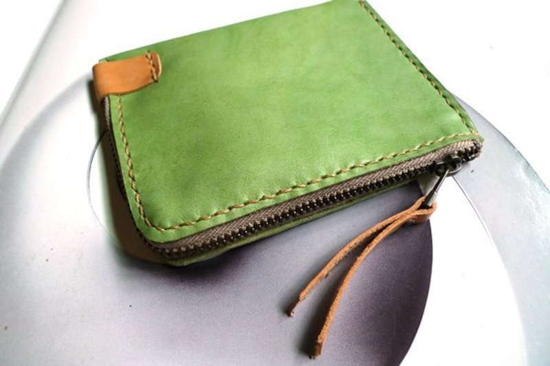 <最后一件>限量皮款-拿帕马皮钞票零钱包-浅绿-吴芳仪订单 - 皮夹/钱包 - 真皮 