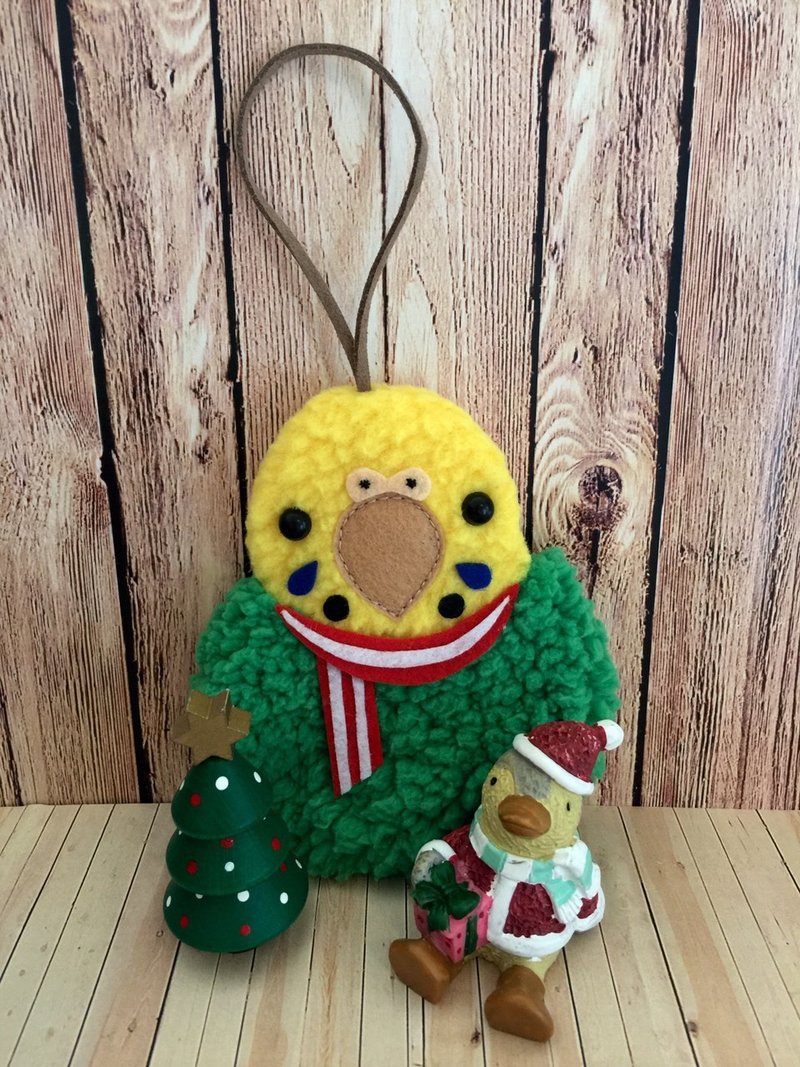 幸福限定。Happiness Only 。圣诞系列。圣诞小虎皮鹦鹉 - 玩偶/公仔 - 其他材质 