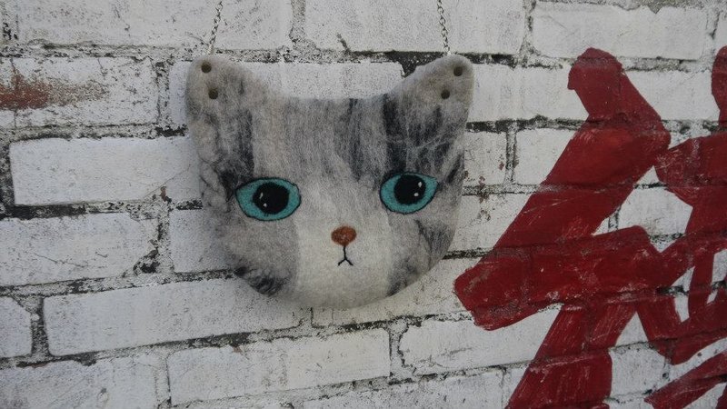 [羊乐多羊毛毡乐园] 猫奴 猫咪 斜背包 限量 手作 - 侧背包/斜挎包 - 羊毛 多色