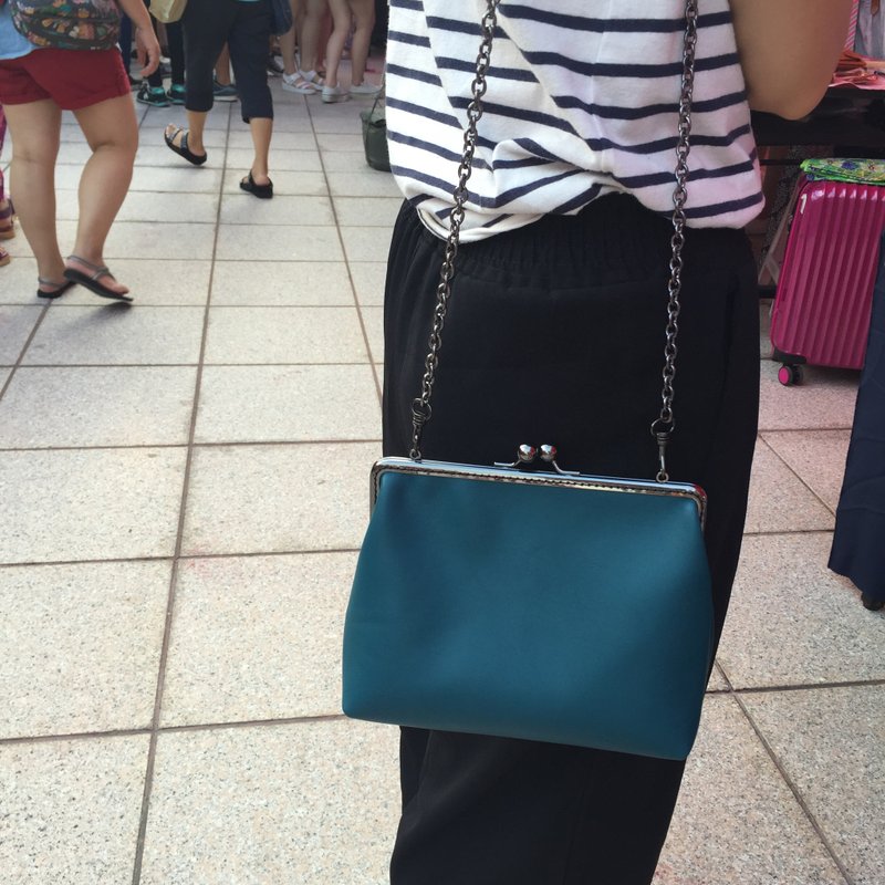 88Tailors 全手工 复古牛皮20Cm口金包 肩背包 收纳包  - 侧背包/斜挎包 - 真皮 绿色