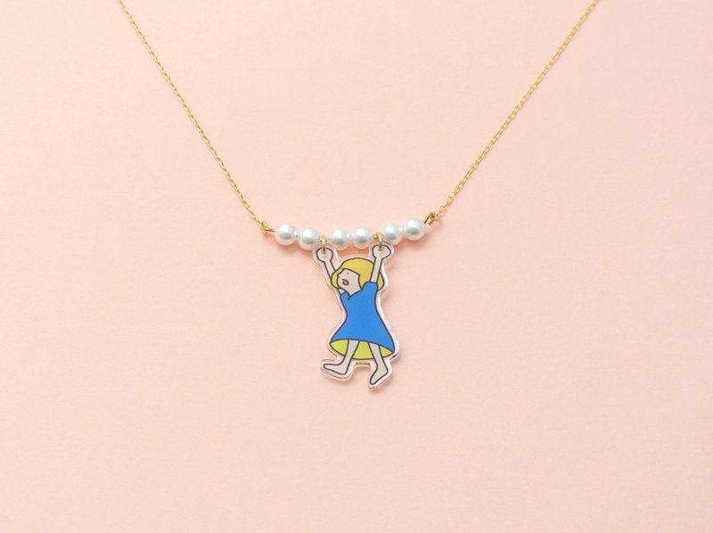 Hanging girl Necklace - 项链 - 压克力 多色