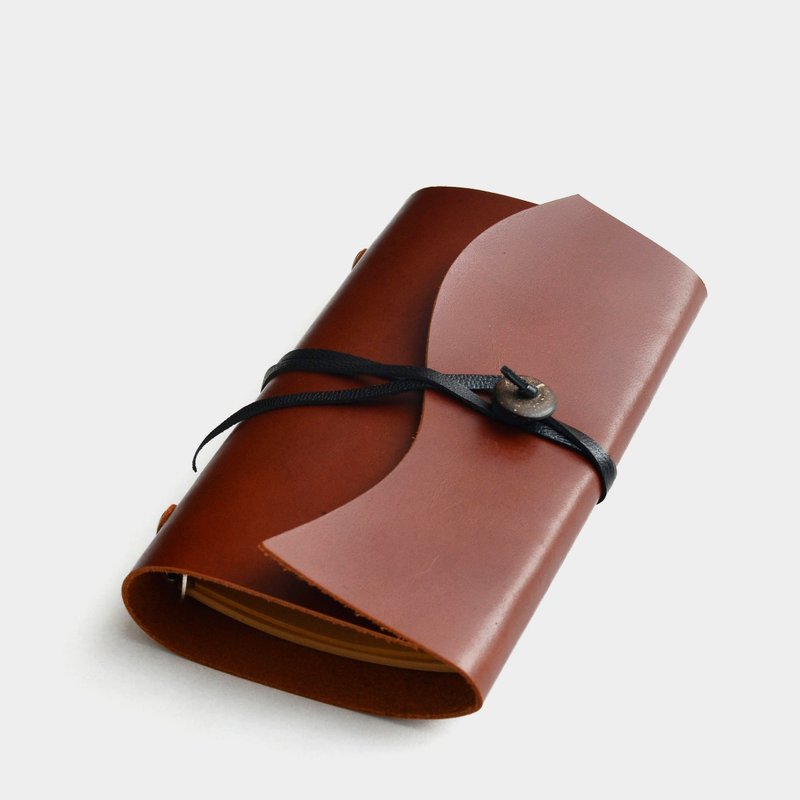 【山神家的祖谱】牛皮六孔活页笔记本5寸 皮革活页夹 日记本 记事本 毕业礼物 定制刻字当礼物 - 笔记本/手帐 - 真皮 咖啡色