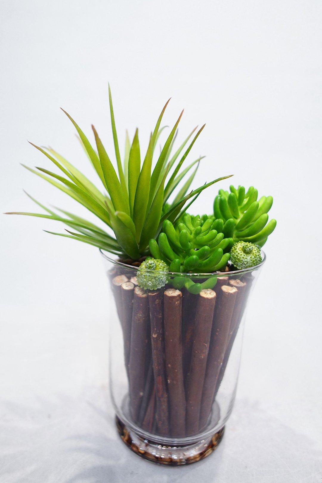 【假水人造花艺】尖叶石莲多肉植物小品 - 植栽/盆栽 - 其他材质 绿色