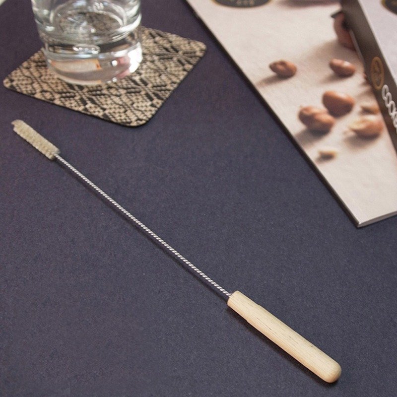 钛爱地球系列-原木柄吸管刷 - 环保吸管 - 木头 