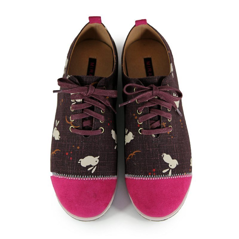ZOO W1046 Pink Rabbit - 女款休闲鞋 - 棉．麻 紫色