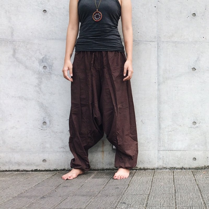 阿里巴巴裤  棉麻中性瑜珈 (只剩酒红 /草绿 2色, 绝版售完不补!! - 中性裤装 - 棉．麻 多色