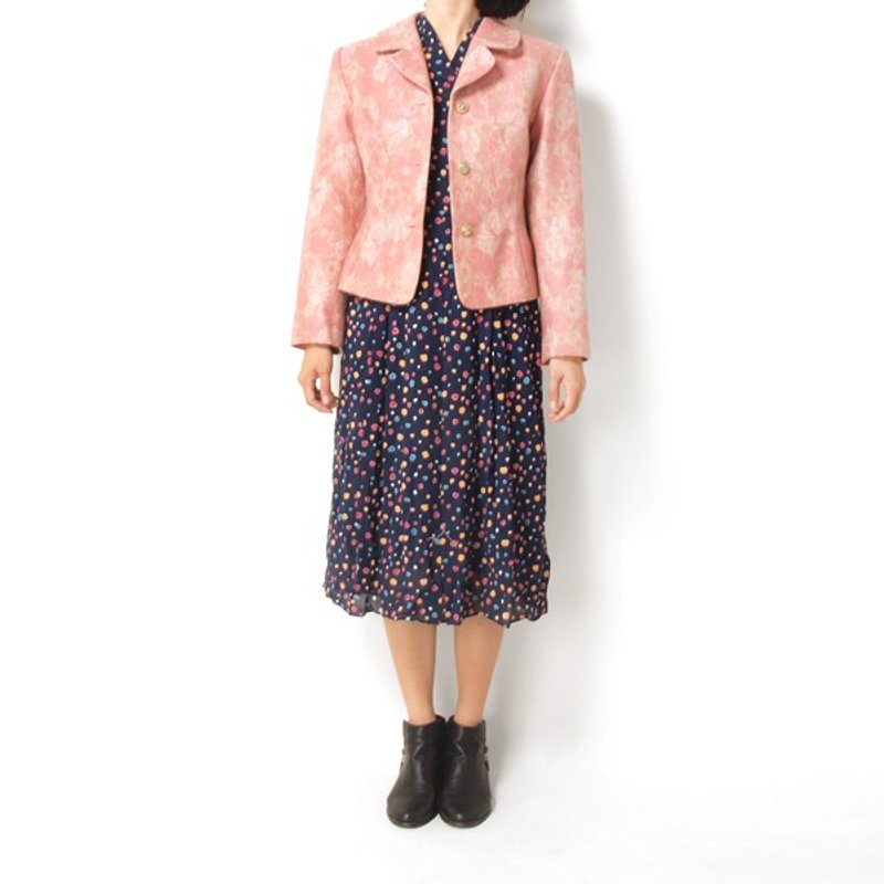 │moderato│刺绣缇花剪裁古着西装外套│复古女孩.伦敦男孩.文艺青年.个性男朋友 - 女装西装外套/风衣 - 其他材质 粉红色