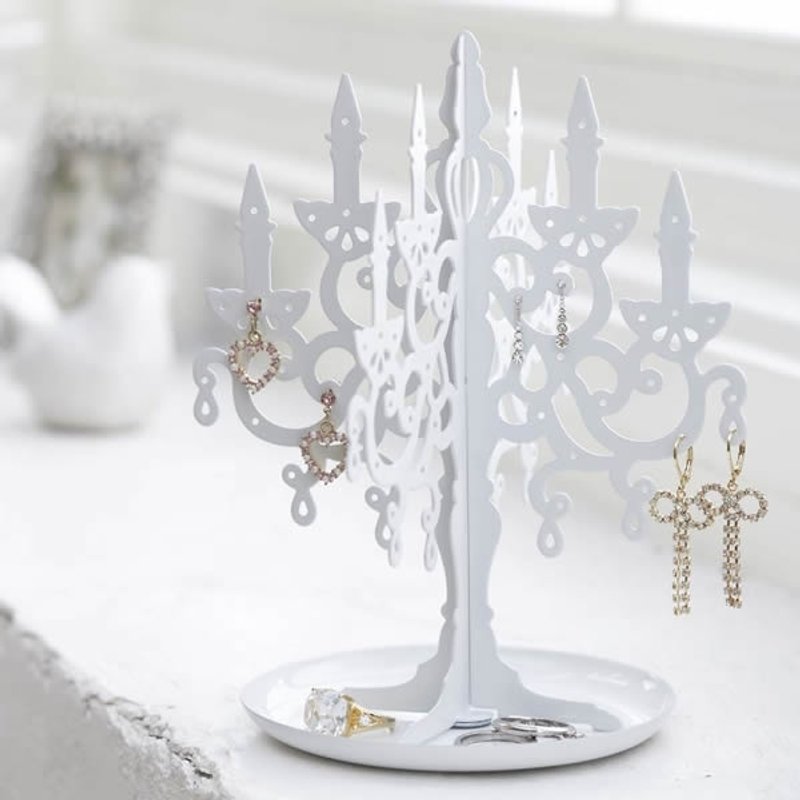 烛台造型 耳环饰品座 白色 - 收纳用品 - 其他金属 白色