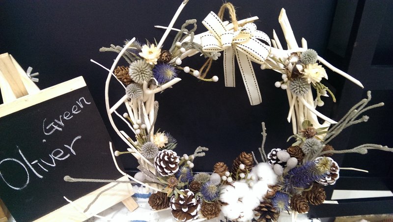 干燥花圈系列【紫蓟之雪 】 - 植栽/盆栽 - 植物．花 白色