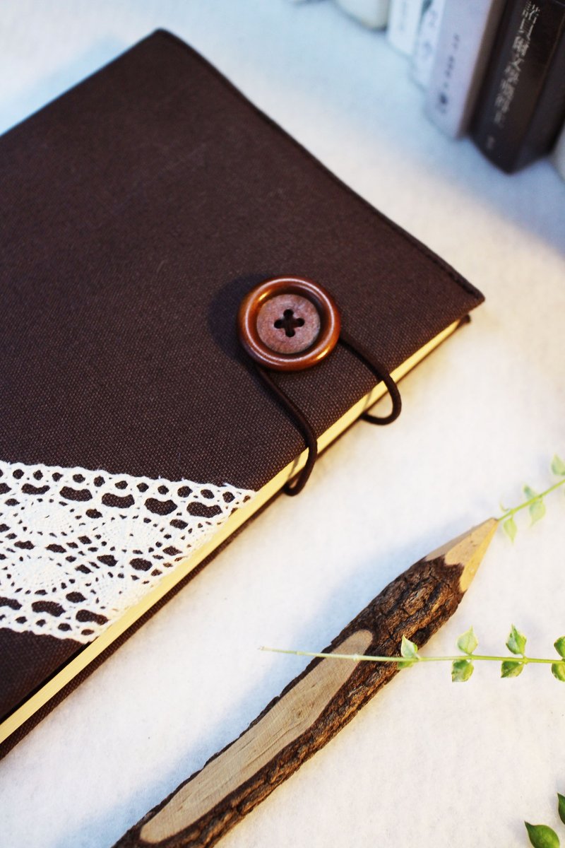 手作书衣笔记本【逆光飞翔】咖啡帆布款(大本=A5) - 笔记本/手帐 - 其他材质 咖啡色